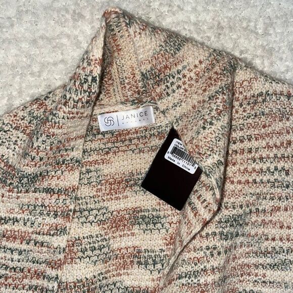 Janice Apparel bubble sleeve neutral melange long line cardigan | Sz M, NWT - Picture 11 of 12